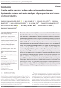 Cover page: Cardio‐ankle vascular index and cardiovascular disease: Systematic review and meta‐analysis of prospective and cross‐sectional studies