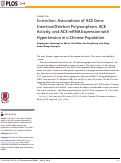 Cover page: Correction: Associations of ACE Gene Insertion/Deletion Polymorphism, ACE Activity, and ACE mRNA Expression with Hypertension in a Chinese Population