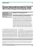 Cover page: Genome-wide prediction of disease variant effects with a deep protein language model.