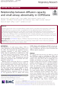Cover page: Relationship between diffusion capacity and small airway abnormality in COPDGene