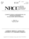 Cover page: COMPUTATIONAL METHODOLOGY IN CRYSTALLOGRAPHY: EVALUATION AND EXTENSION