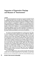 Cover page: Suspension of Deportation Hearings and Measures of "Americanness"