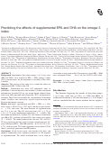 Cover page: Predicting the effects of supplemental EPA and DHA on the omega-3 index