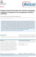 Cover page: Evidence-based clinical advice for nutrition and dietary weight loss strategies for the management of NAFLD and NASH