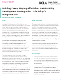 Cover page of Building Green, Staying Affordable: Sustainability Development Strategies for Little Tokyo’s Mangrove Site