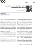 Cover page: Edward East on the Mendelian Basis of Quantitative Trait Variation