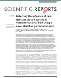 Cover page: Detecting the influence of rare stressors on rare species in Yosemite National Park using a novel stratified permutation test