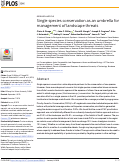 Cover page: Single species conservation as an umbrella for management of landscape threats