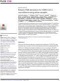 Cover page: Robotic RNA extraction for SARS-CoV-2 surveillance using saliva samples