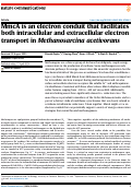 Cover page: MmcA is an electron conduit that facilitates both intracellular and extracellular electron transport in Methanosarcina acetivorans.