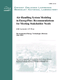 Cover page: Air-Handling System Modeling in EnergyPlus: A Strategic Plan for Enhancements to Meet Stakeholder Needs