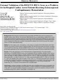 Cover page: External Validation of the RESCUE-IHCA Score as a Predictor for In-Hospital Cardiac Arrest Patients Receiving Extracorporeal Cardiopulmonary Resuscitation