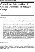 Cover page: Control and Intervention of Cholera Outbreaks in Refugee Camps