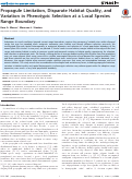 Cover page: Propagule Limitation, Disparate Habitat Quality, and Variation in Phenotypic Selection at a Local Species Range Boundary