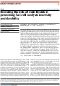 Cover page: Revealing the role of ionic liquids in promoting fuel cell catalysts reactivity and durability.