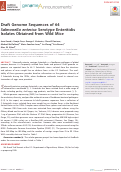 Cover page: Draft Genome Sequences of 64 Salmonella enterica Serotype Enteritidis Isolates Obtained from Wild Mice