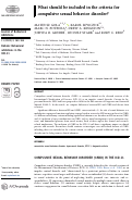 Cover page: What should be included in the criteria for compulsive sexual behavior disorder?