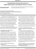 Cover page: Examining the Intersections between Child Maltreatment and Intimate Partner Violence