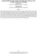 Cover page: Predicting Difficulty with Learning in the Mathematics Classroom: TheUsefulness of Heart Rate Variability