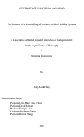 Cover page: Development of a seismic design procedure for metal building systems