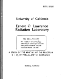 Cover page: A STUDY OF THE KINETICS OF THE REACTION H + 02 BY PARAMAGNETIC RESONANCE.