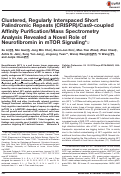 Cover page: Clustered, Regularly Interspaced Short Palindromic Repeats (CRISPR)/Cas9-coupled Affinity Purification/Mass Spectrometry Analysis Revealed a Novel Role of Neurofibromin in mTOR Signaling*