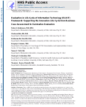 Cover page: Evaluation in Life Cycle of Information Technology (ELICIT) framework: Supporting the innovation life cycle from business case assessment to summative evaluation.