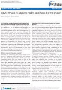 Cover page: Q&amp;A: Who is H. sapiens really, and how do we know?