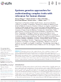 Cover page: Systems genetics approaches for understanding complex traits with relevance for human disease