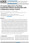 Cover page: An Inquiry Approach to Teaching Sustainable Software Development with Collaborative Version Control