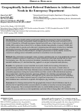 Cover page: Geographically Indexed Referral Databases to Address Social Needs in the Emergency Department