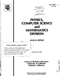 Cover page: PHYSICS, COMPUTER SCIENCE AND MATHEMATICS DIVISION, ANNUAL REPORT. JAN. 1 - DEC. 1981.