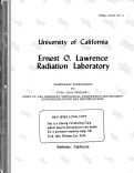 Cover page: INDEX OF LRL BERKELEY MECHANICAL ENGINEERING DEPARTMENT ENGINEERING NOTES AND SPECIFICATIONS, VOLUME 1.