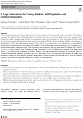 Cover page: A Yoga Intervention for Young Children: Self-Regulation and Emotion Regulation