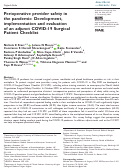 Cover page: Perioperative provider safety in the pandemic: Development, implementation and evaluation of an adjunct COVID-19 Surgical Patient Checklist