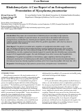 Cover page: Rhabdomyolysis: A Case Report of an Extrapulmonary Presentation of Mycoplasma pneumoniae
