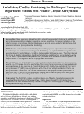 Cover page: Ambulatory Cardiac Monitoring for Discharged Emergency Department Patients with Possible Cardiac Arrhythmias