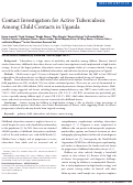 Cover page: Contact investigation for active tuberculosis among child contacts in Uganda.