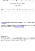 Cover page: Social and Moral Norms in Allocation Choices in the Laboratory