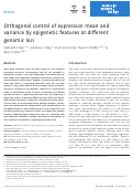 Cover page: Orthogonal control of expression mean and variance by epigenetic features at different genomic loci.