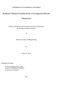 Cover page: Reduced Thermal Conductivity of Compacted Silicon Nanowires