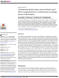 Cover page: Undetected tuberculosis at enrollment and after hospitalization in medical and oncology wards in Botswana