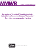 Cover page: Prevention of Hepatitis B Virus Infection in the United States: Recommendations of the Advisory Committee on Immunization Practices