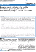 Cover page: Evolutionary diversification of cryophilic Grylloblattaspecies (Grylloblattodea: Grylloblattidae) in alpine habitats of California
