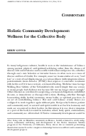 Cover page: Holistic Community Development: Wellness for the Collective Body