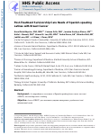 Cover page: Post-Treatment Survivorship Care Needs of Spanish-speaking Latinas with Breast Cancer.