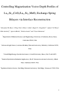 Cover page: Controlling Magnetization Vector Depth Profiles of La0.7Sr0.3CoO3/La0.7Sr0.3MnO3 Exchange Spring Bilayers via Interface Reconstruction