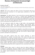 Cover page: Review of Integrated structured light architectures&nbsp;<em>(Final Assignment for ECE170A)</em>