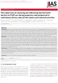 Cover page: The importance of assessing and addressing mental health barriers to PrEP use during pregnancy and postpartum in sub-Saharan Africa: state of the science and research priorities.