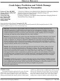 Cover page: Crash injury prediction and vehicle damage reporting by paramedics.